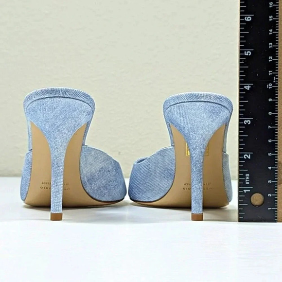 Gia Borghini Perni 04 Women's Denim High Heels Mules Size 38 IT (MSRP $615) - Picture 8 of 10